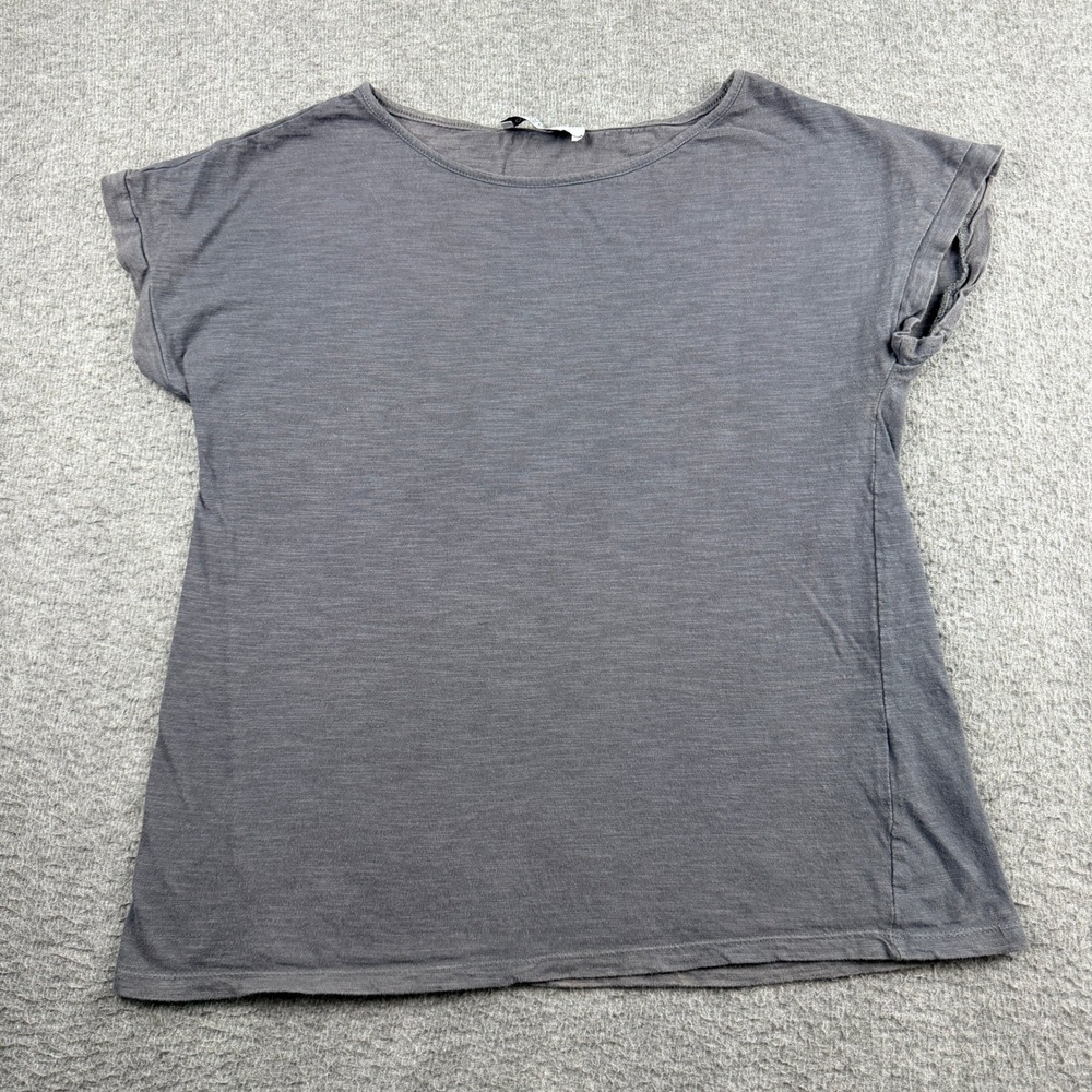 Forever Pink Charcoal Gray Women's Size S Small‎ Cotton Slub Knit T-Shirt